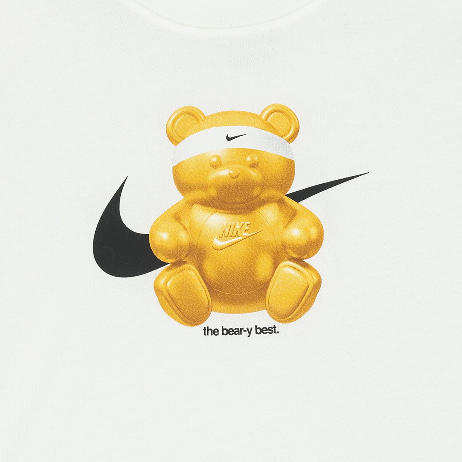 Girls White Teddy Bear Logo T-Shirt, 1, hi-res