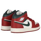 Red, Green & White Air Jordan 1 Mid Trainers, 3, hi-res