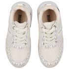Girls Ivory & Gold Logo Trainers, 1, hi-res