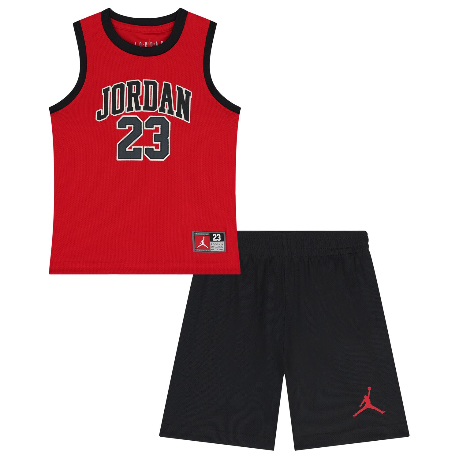 Boys Red & Black Jordan Logo Shorts Set, 2, hi-res