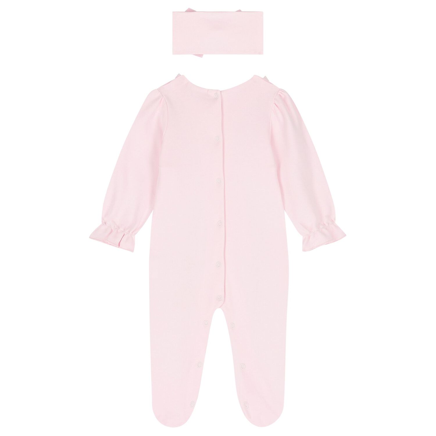 Girls Pink Babygrow & Headband Set, 1, hi-res