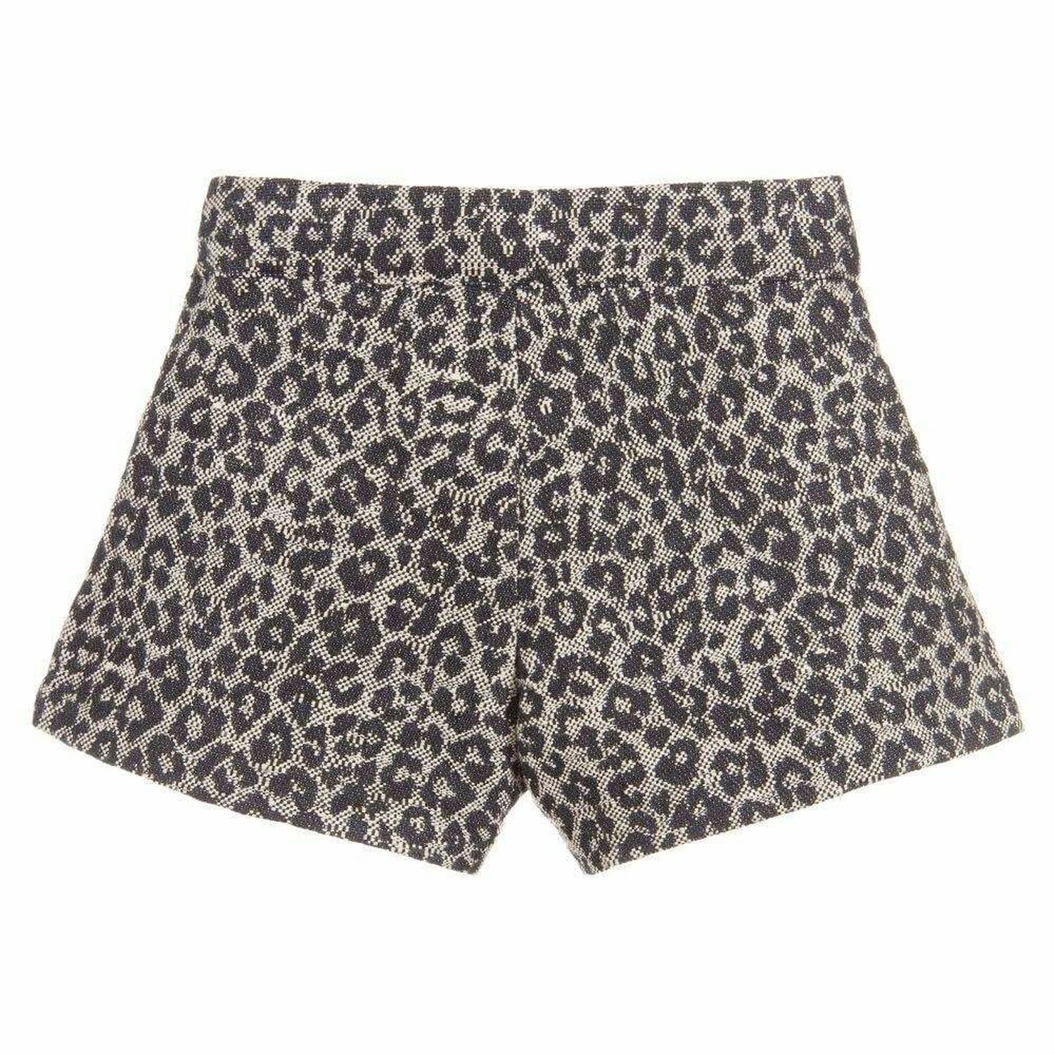 Girls Navy & Gold Jacquard Shorts, 1, hi-res image number null