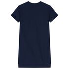 Girls Navy Blue Logo Teddy Bear Logo Dress, 2, hi-res