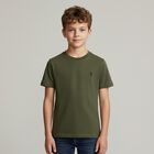 تي شيرت اولاد بالشعار باللون الأخضر , 1, hi-res