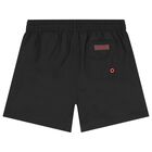 Boys Black Logo Swim Shorts, 1, hi-res
