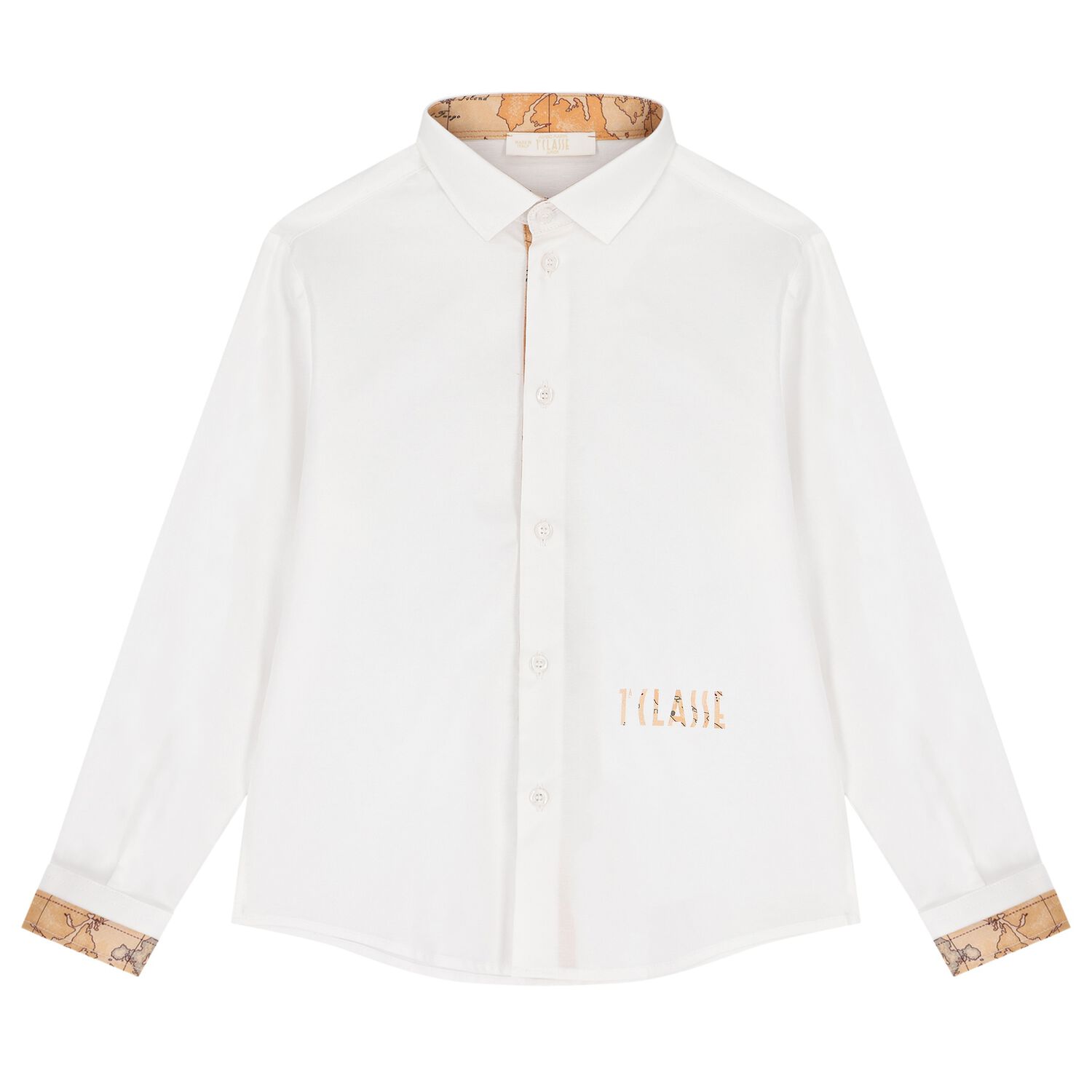 قميص خريطة جغرافية للأولاد باللونين الأبيض والبيج, 1, hi-res