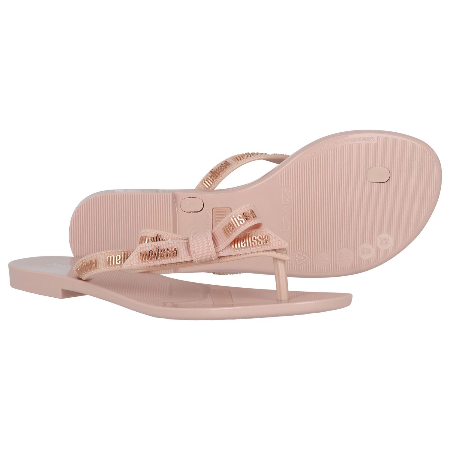 Girls Pink Logo Bow Flip Flops, 1, hi-res image number null