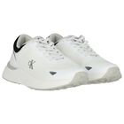 White Mesh Logo Trainers, 1, hi-res