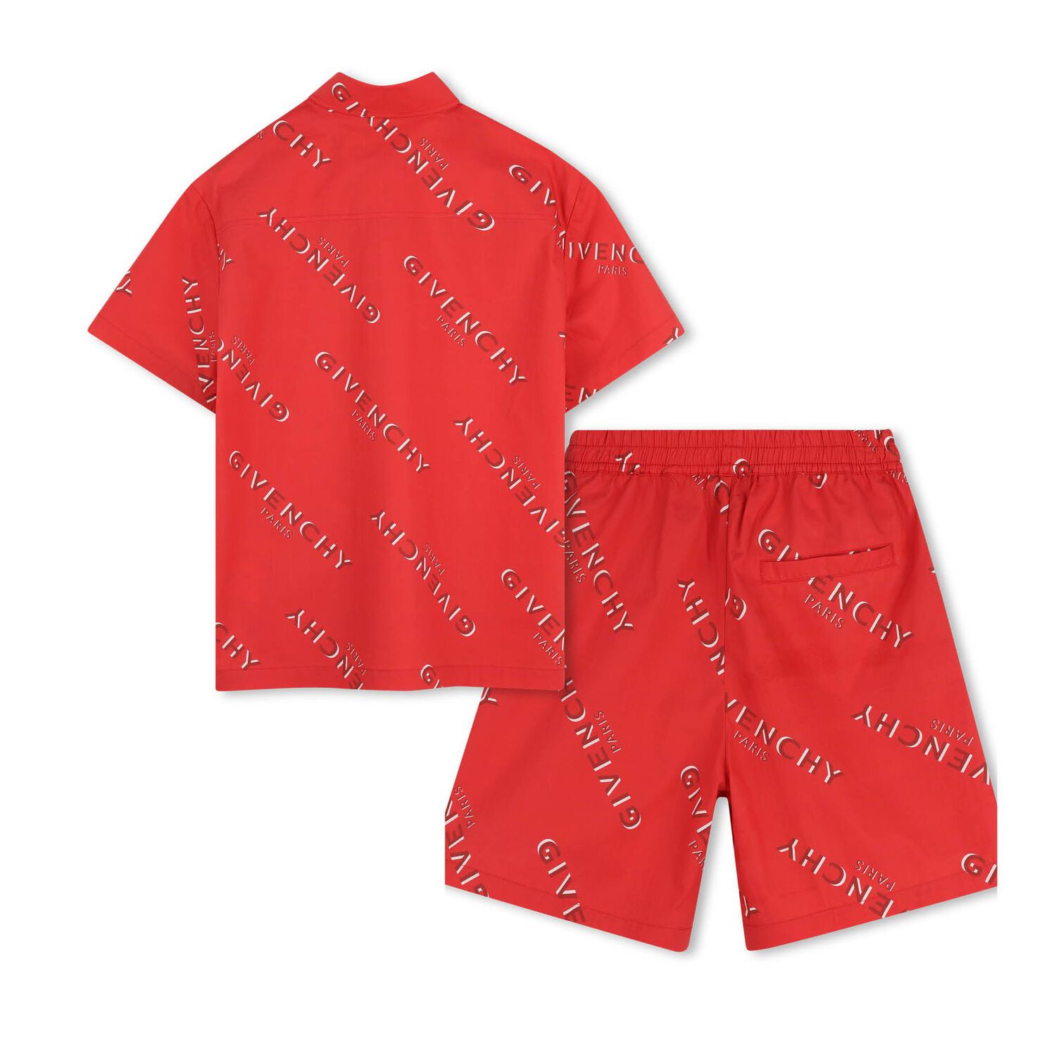 Boys Red Logo Shorts Set, 1, hi-res