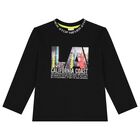 Boys Black Long Sleeve Top, 1, hi-res