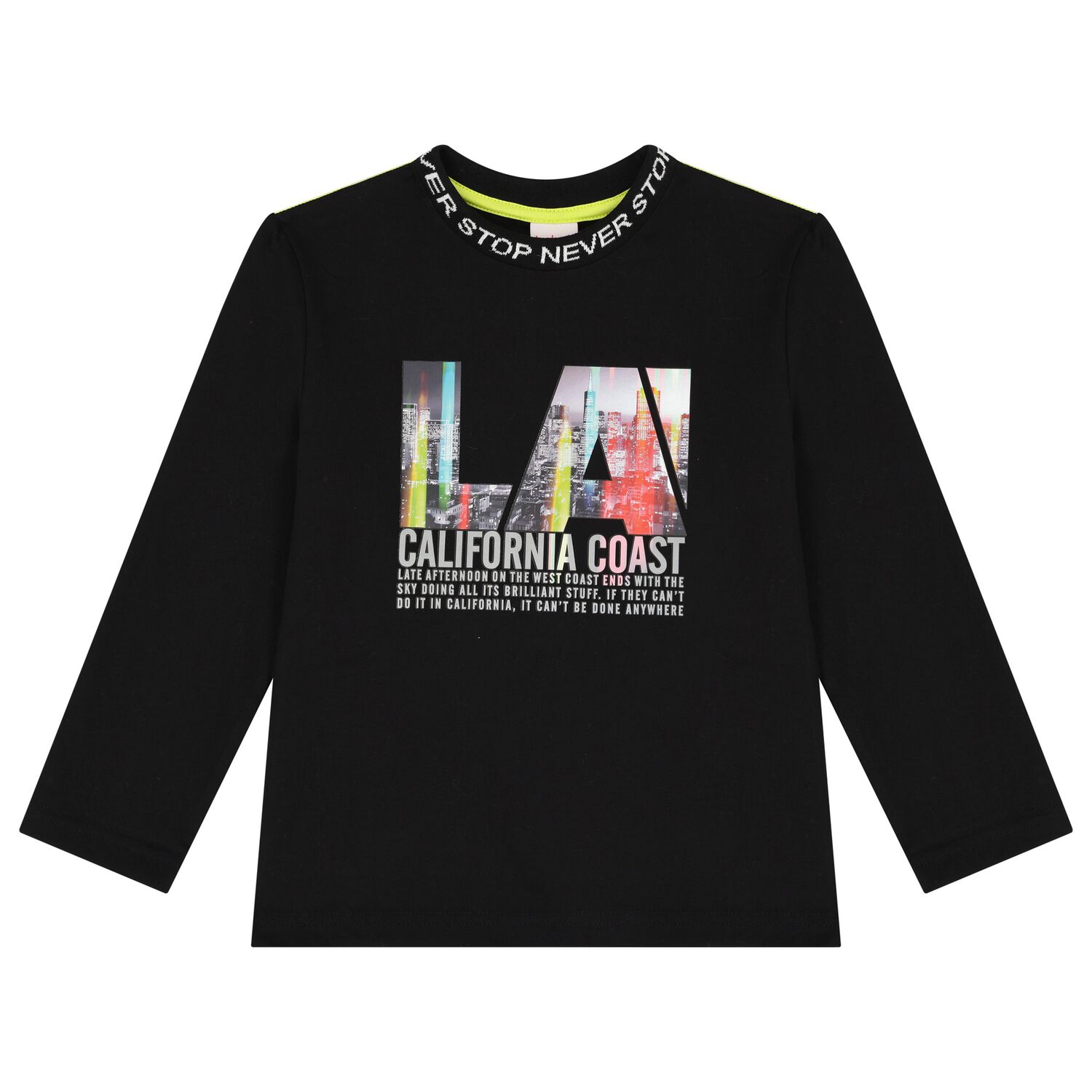Boys Black Long Sleeve Top, 1, hi-res image number null