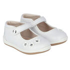 Baby Girls White Flower Shoes, 1, hi-res