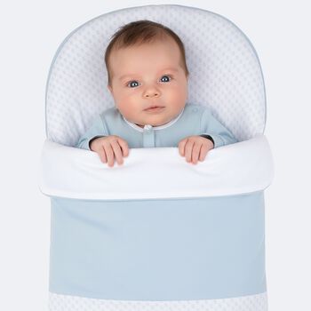 Baby Boys Blue & White Logo Nest