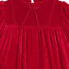 Girls Red Bow Velvet Dress, 1, hi-res
