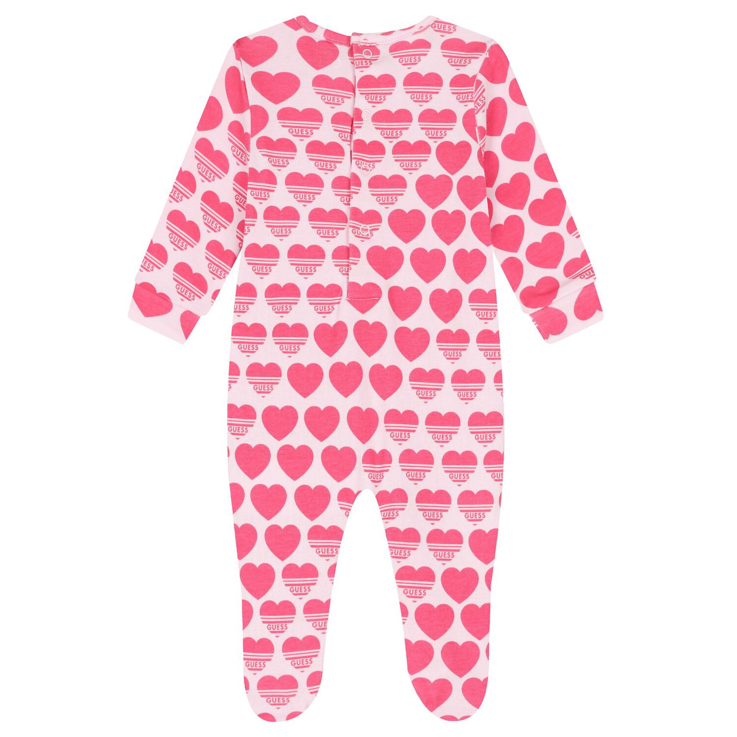 Baby Girls Pink Cotton Heart Logo Babygrow, 3, hi-res image number null