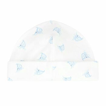 Baby Boys White & Blue Logo Hat