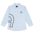 قميص اولاد بالشعار باللون الازرق , 1, hi-res