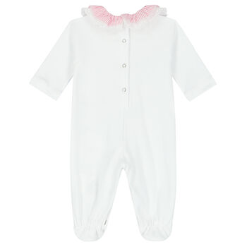 Baby Girls White Minnie Mouse Babygrow