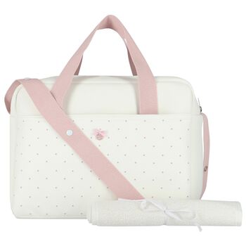 Girls Ivory & Pink Stars Baby Changing Bag