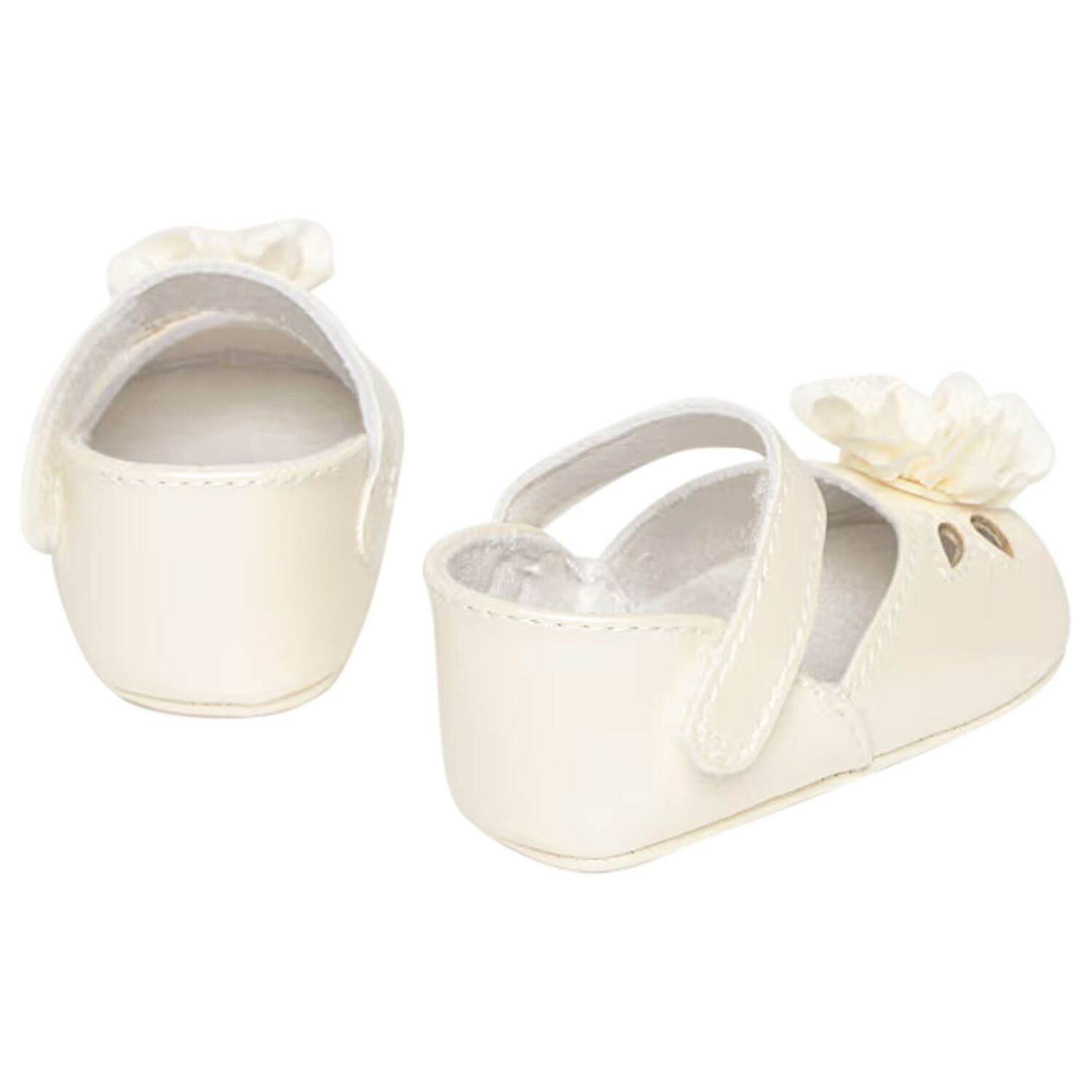 Baby Girls Ivory Flower Pre Walker Shoes, 1, hi-res