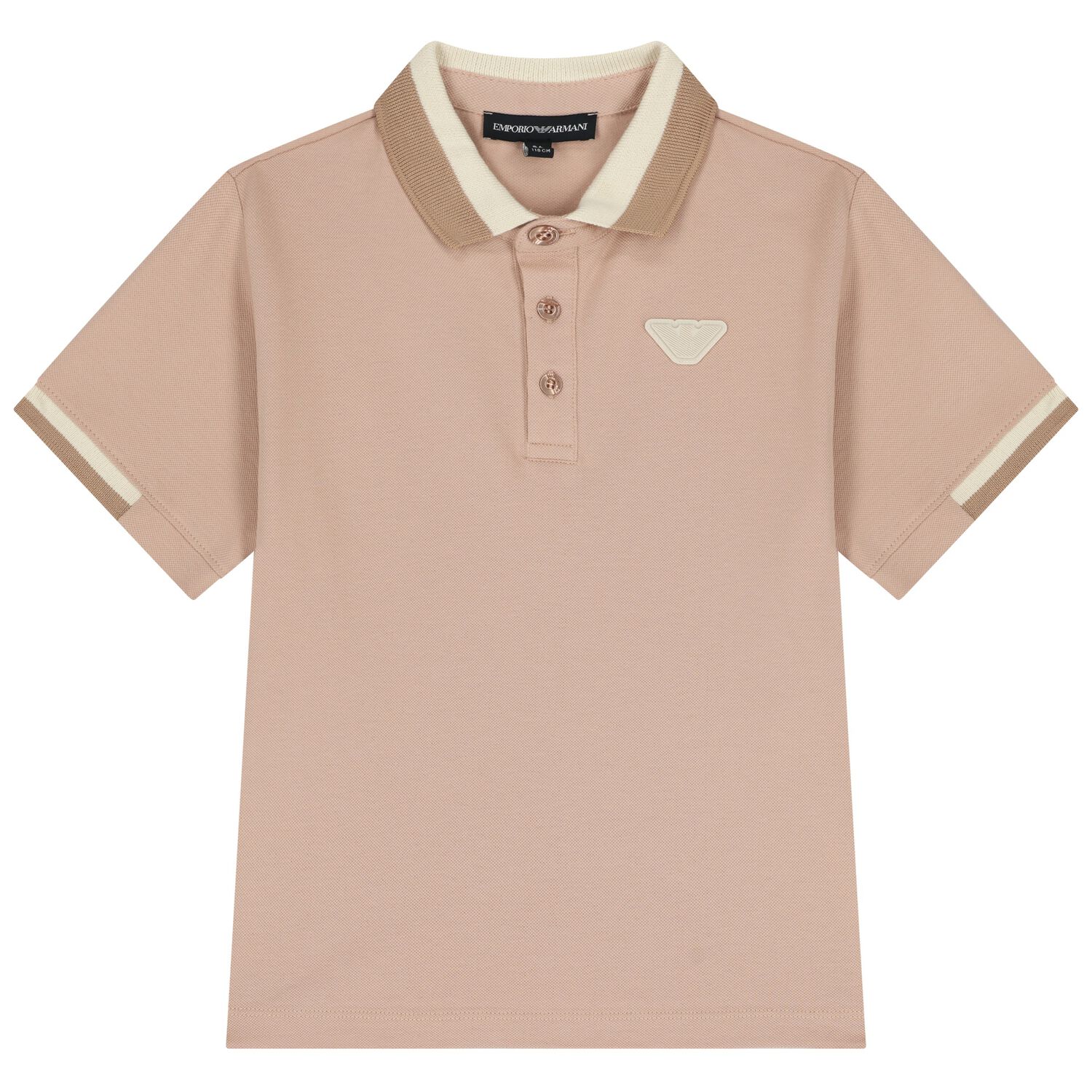 Boys Beige Logo Polo Shirt, 1, hi-res