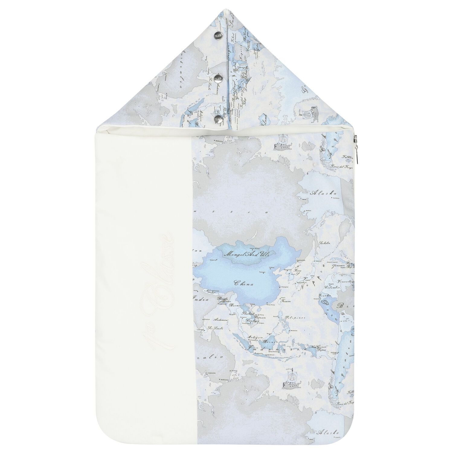 Baby Boys Blue & Grey Geo Map Baby Nest, 1, hi-res