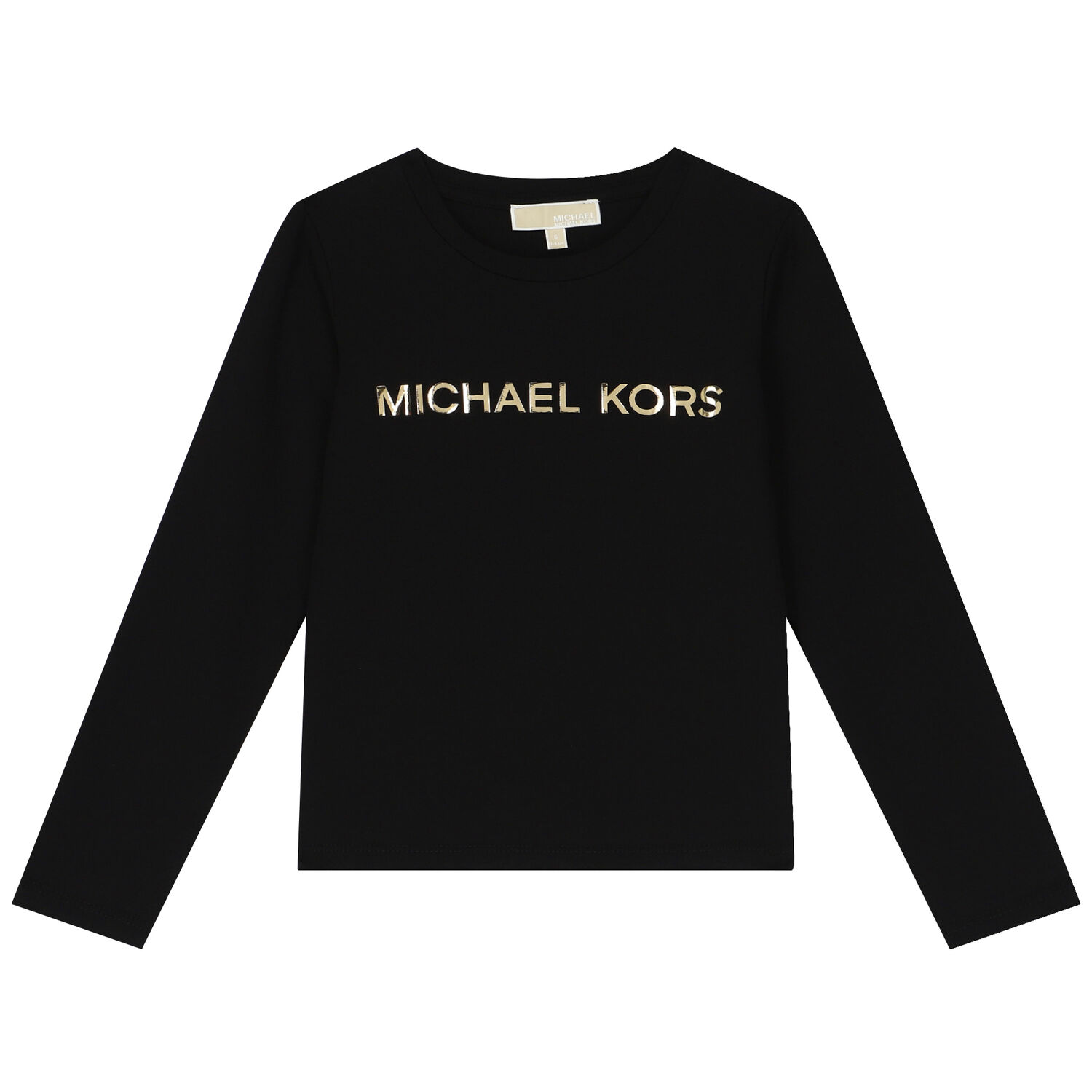 توب بنات بأكمام بالشعار باللون الاسود, 1, hi-res image number null