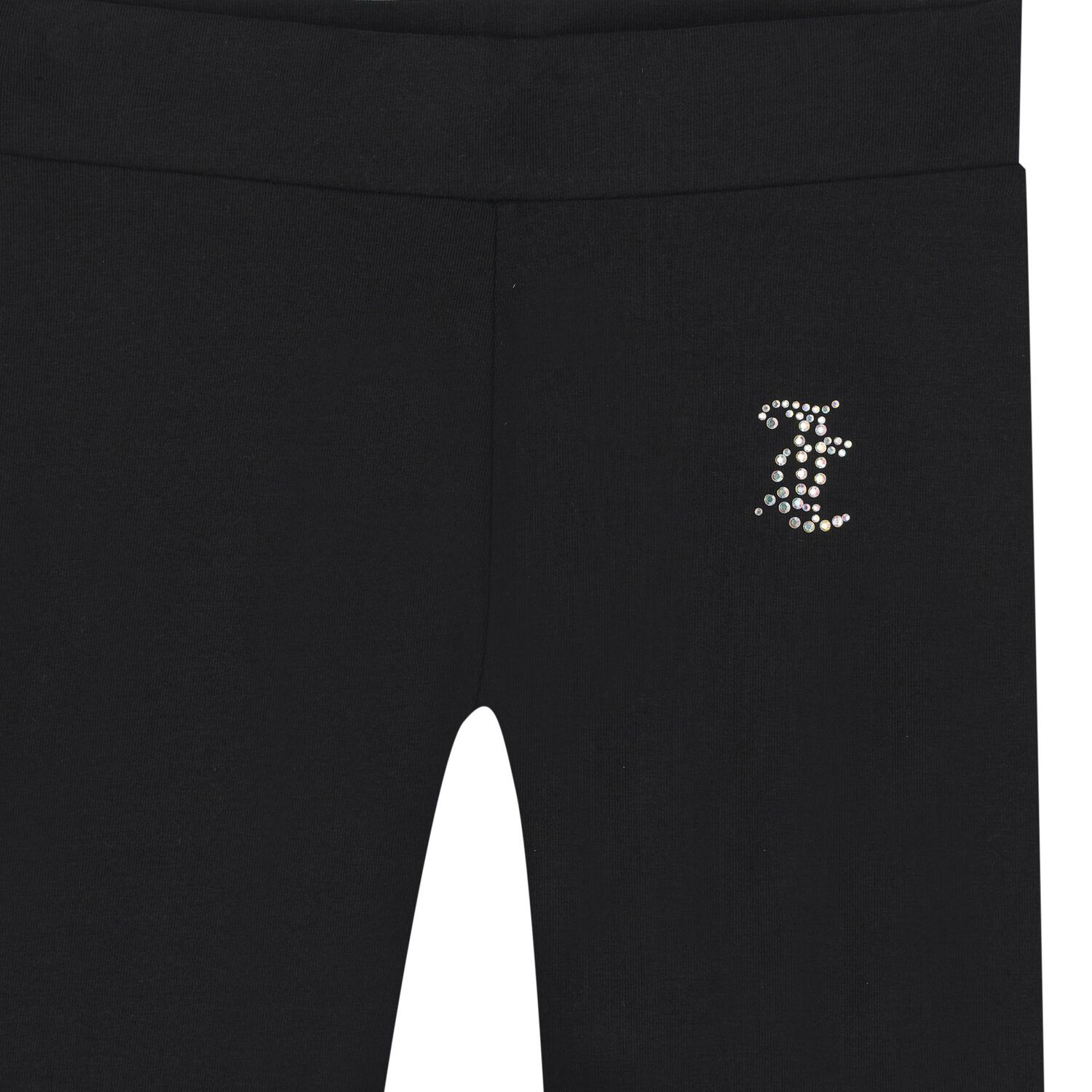 Girls White & Black Diamante Logo Leggings Set, 1, hi-res