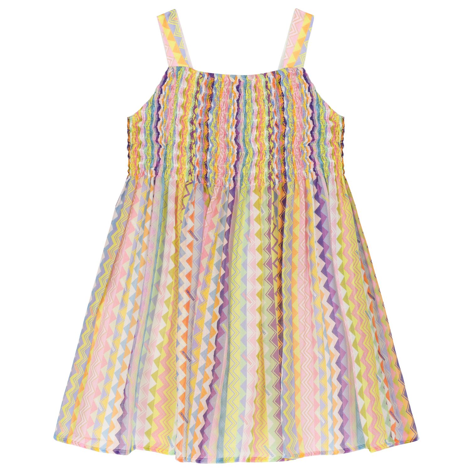 Girls Multi-Coloured Zigzag Dress, 1, hi-res