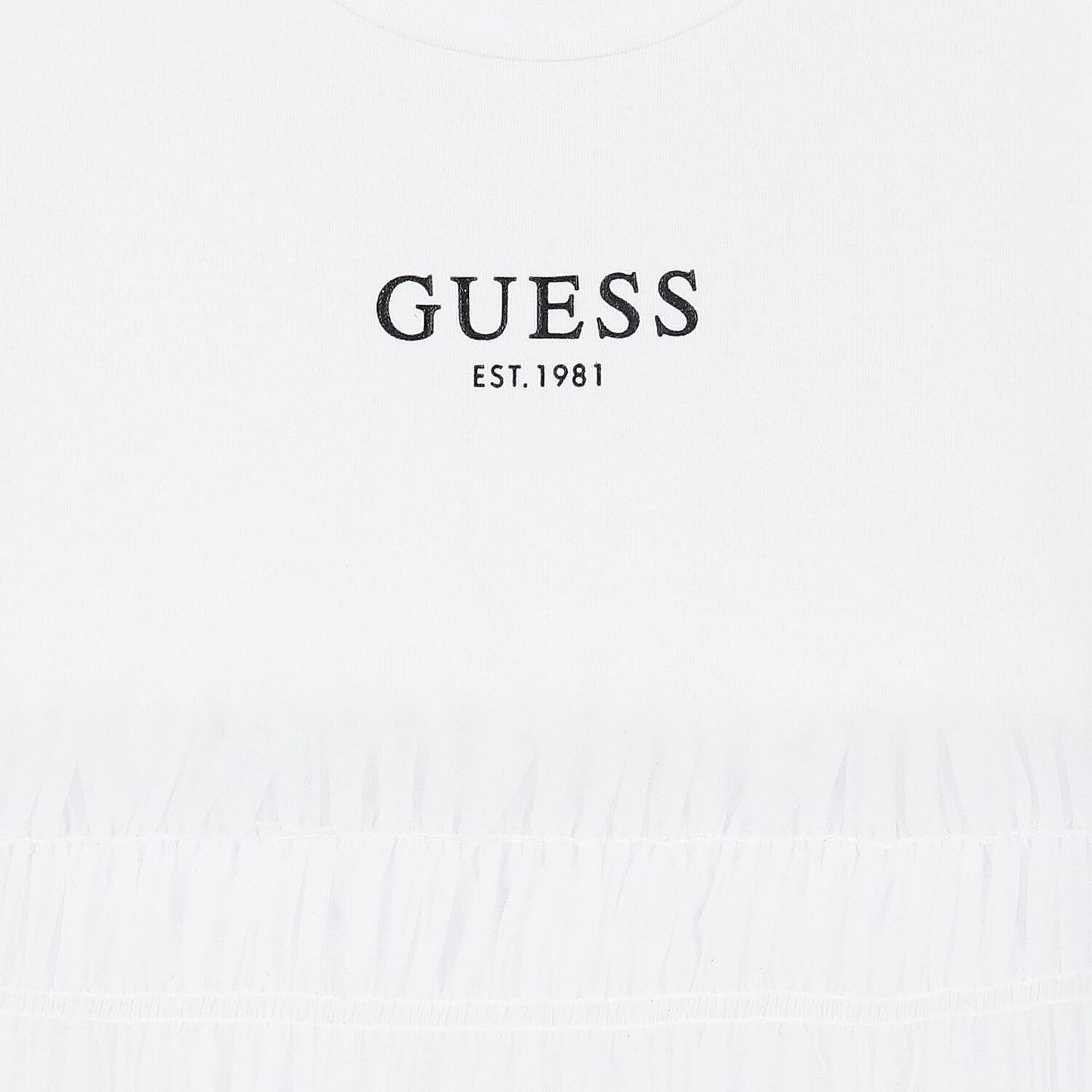 Girls White Logo Tulle Dress, 1, hi-res image number null