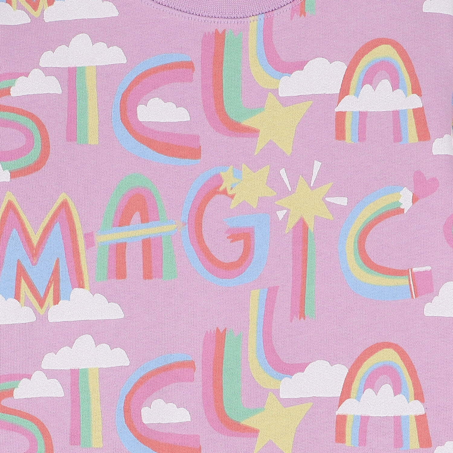 سويت شيرت بنات بالشعار باللون الوردى, 1, hi-res