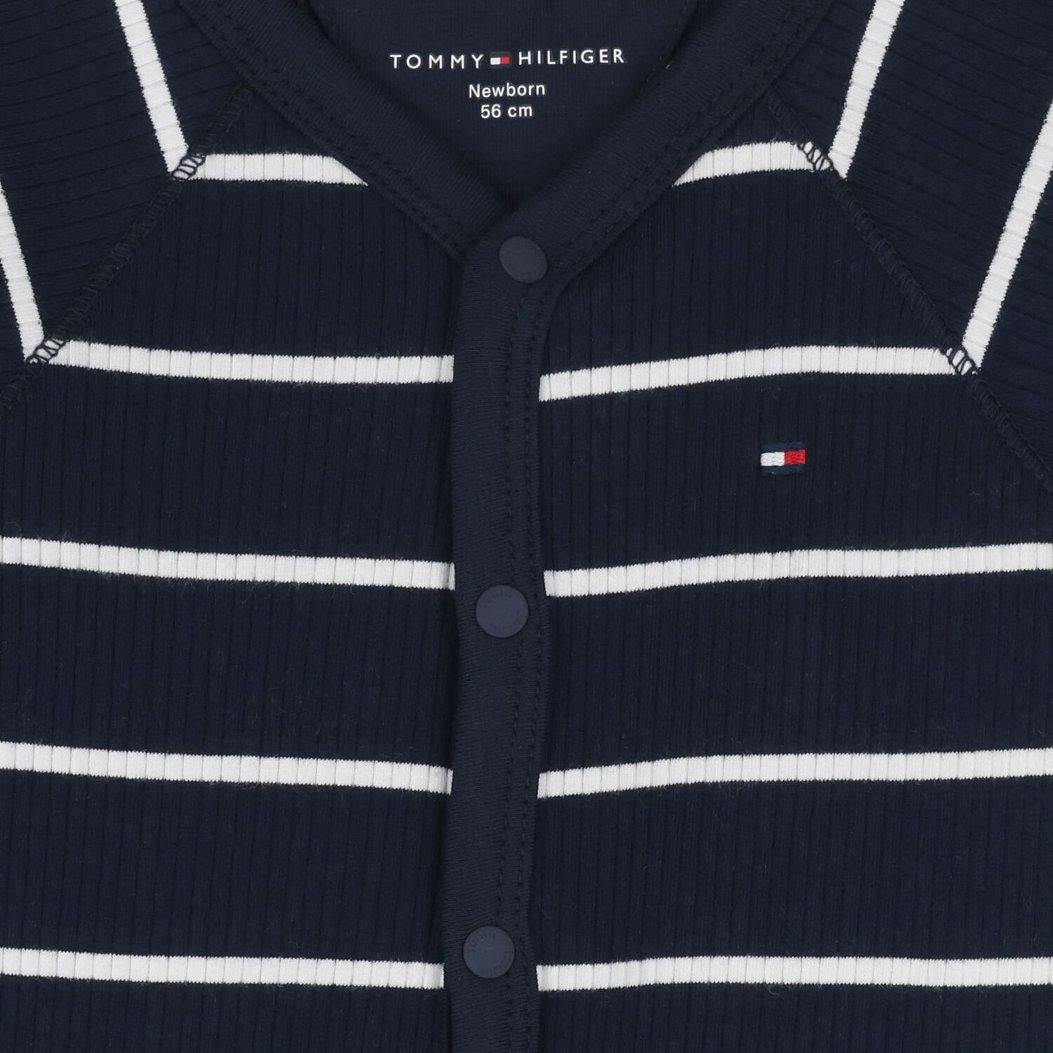  Baby Boys Navy Blue Striped Romper, 1, hi-res