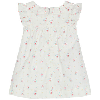 Younger Girls White Floral Dress