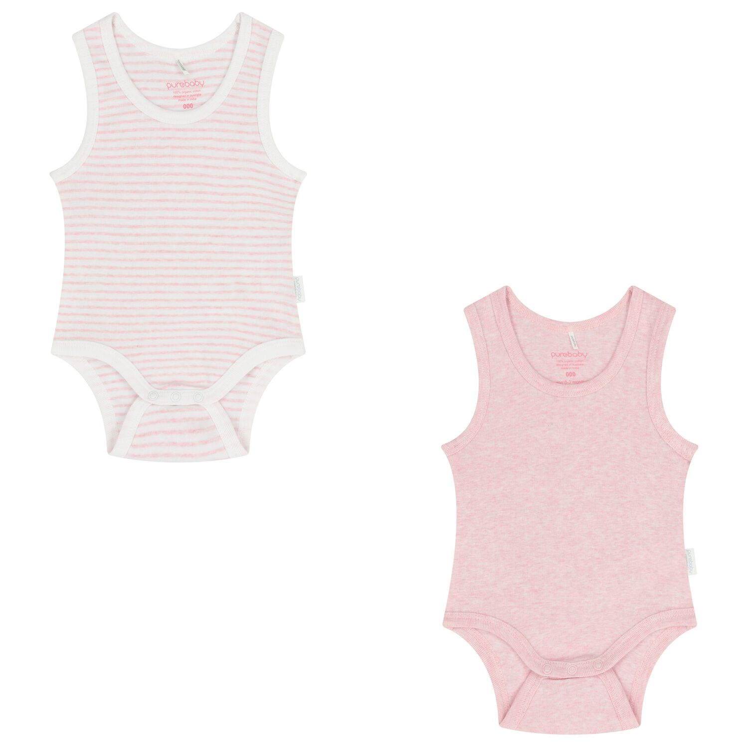 Baby Girls Pink & White Bodysuits ( 2-Pack ), 2, hi-res image number null