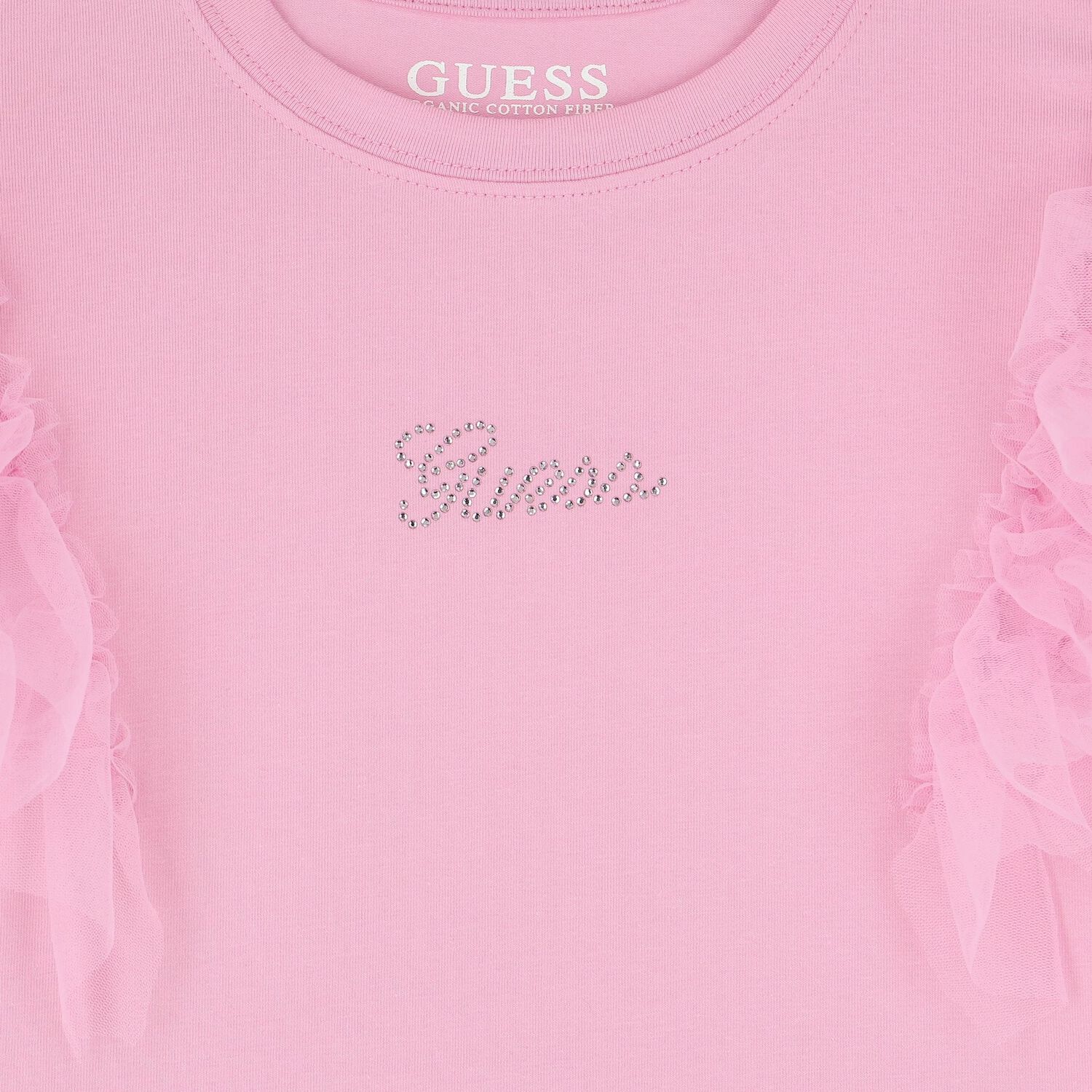 تيشيرت بنات بكشكشة بالشعار باللون الوردى, 2, hi-res