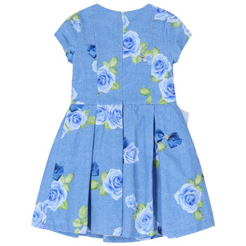 Girls Blue Floral Dress