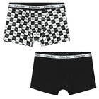 Boys White & Black Boxer Shorts ( 2-Pack ), 1, hi-res