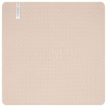 Beige Knit Logo Baby Blanket 