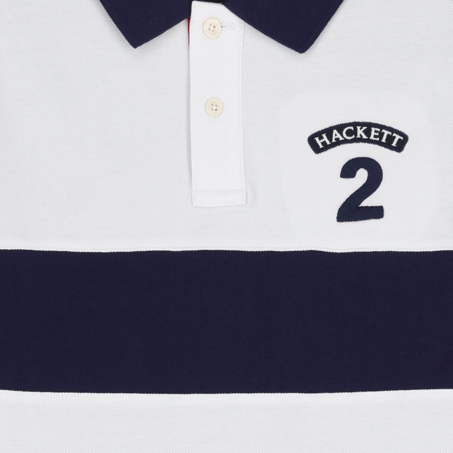 Boys White & Navy Blue Logo Polo Shirt, 1, hi-res image number null