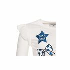 Girls Ivory & Blue Frill Top, 1, hi-res
