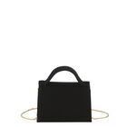 Girls Black Satin Handbag, 2, hi-res
