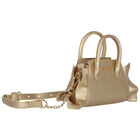 Girls Gold Ruffled Handbag, 1, hi-res