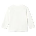Younger Boys White Slogan Long Sleeve Top, 1, hi-res