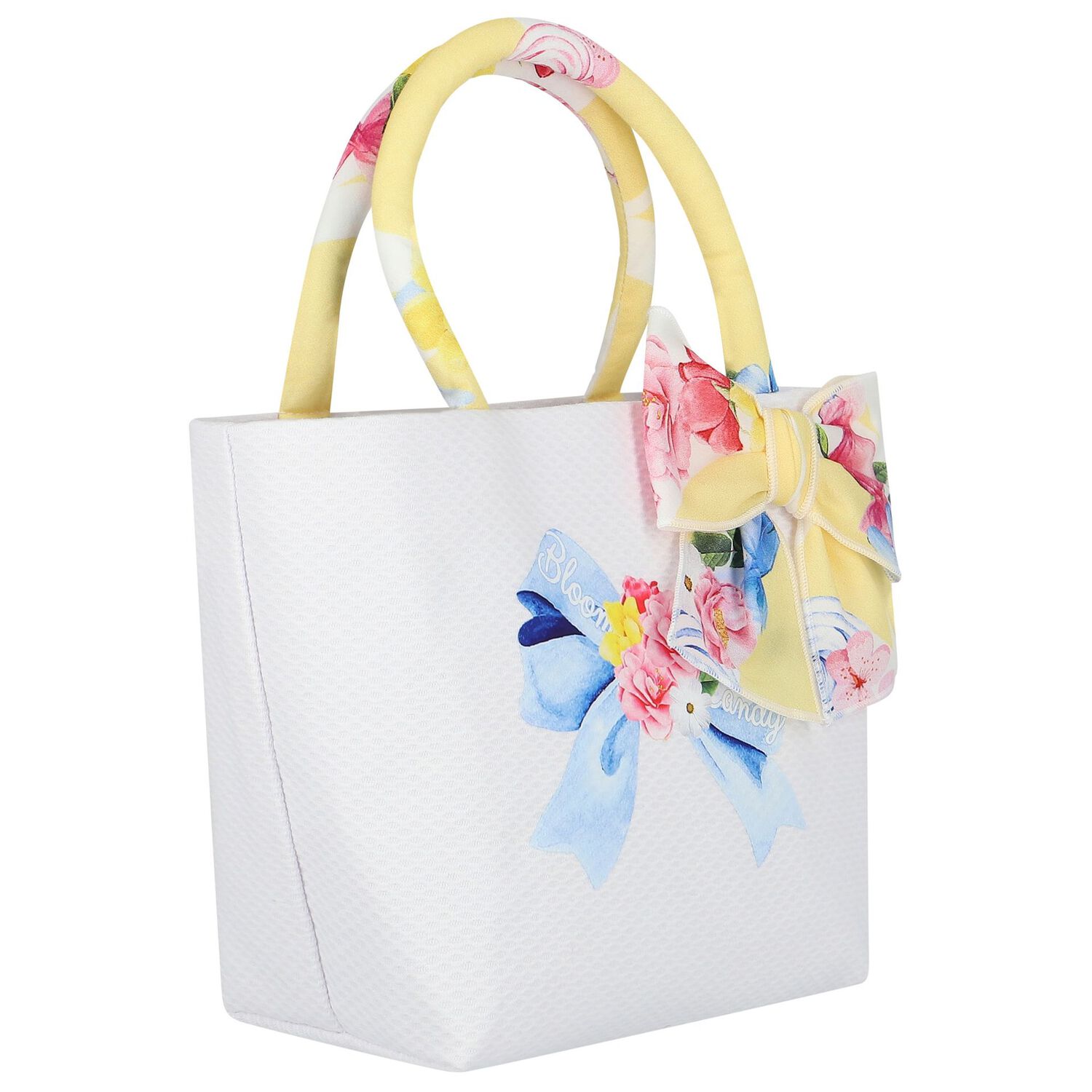 Girls Yellow & Ivory Bow Hand Bag, 1, hi-res image number null