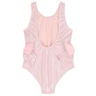 Girls Pink Iridescent Shimmer Swimsuit, 1, hi-res