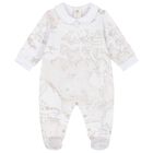 White & Beige Geo Map Babygrow Gift Set, 1, hi-res