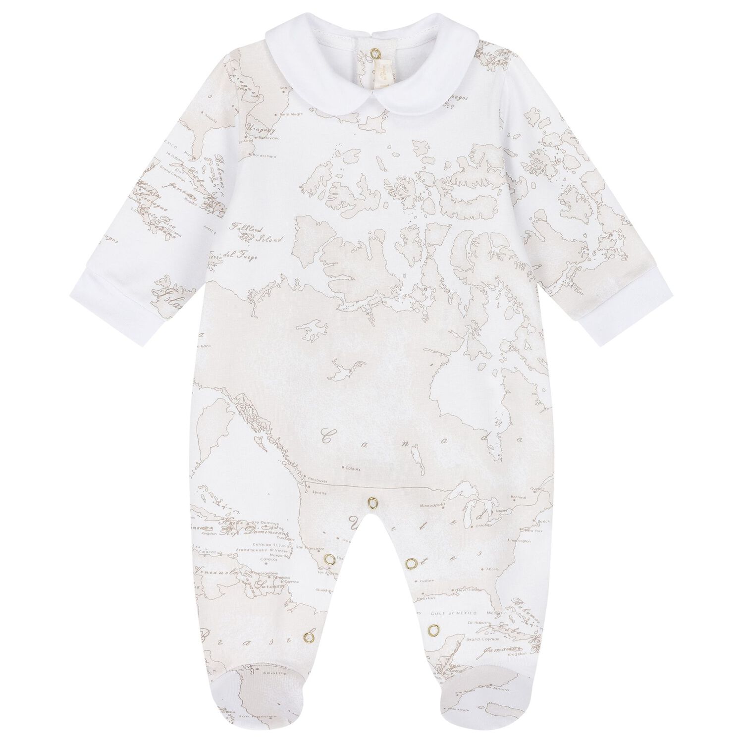 White & Beige Geo Map Babygrow Gift Set, 1, hi-res