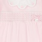 Baby Girls Pink & White Bow Babygrow, 1, hi-res