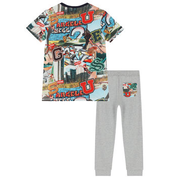 Boys Multi-Colored Logo Trousers Set
