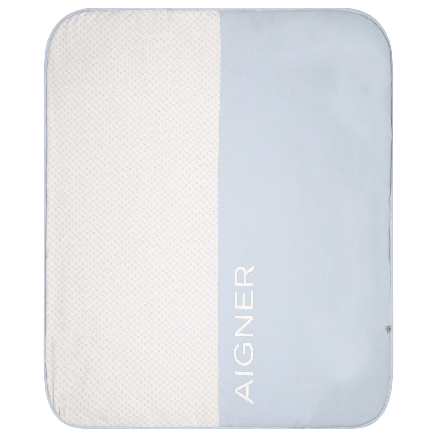 Baby Boys White & Blue Logo Blanket, 1, hi-res